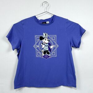 Disney 100 Years Of Magic Minnie Mouse Purple Metallic T-Shirt Women’s Size XL